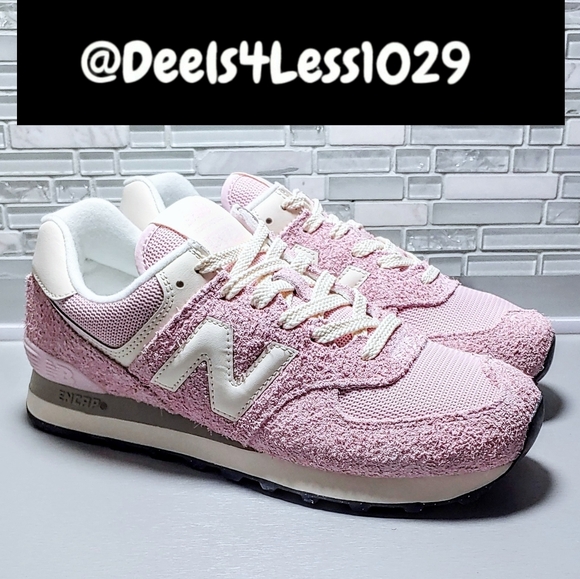 New Balance 574 Running Womens Size 9B Rose Pink Frost White - Picture 3 of 6